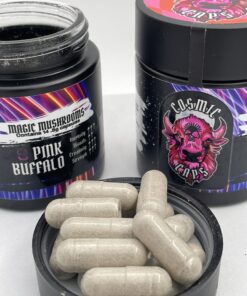 An image of Cosmic Caps Shroom Capsules – Pink Buffalo